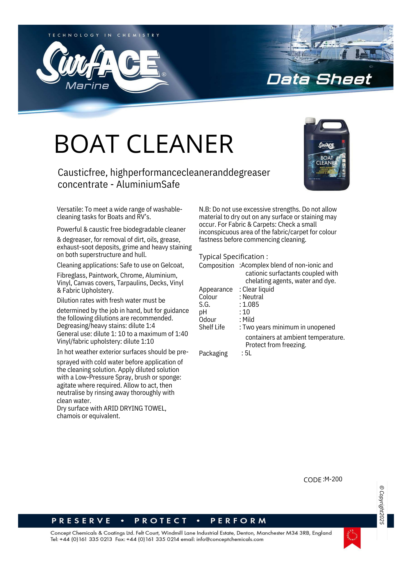 Surf-ACE Marine Boat Cleaner