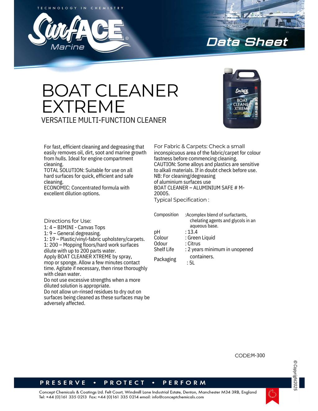 Surf-ACE Marine Boat Cleaner Xtreme