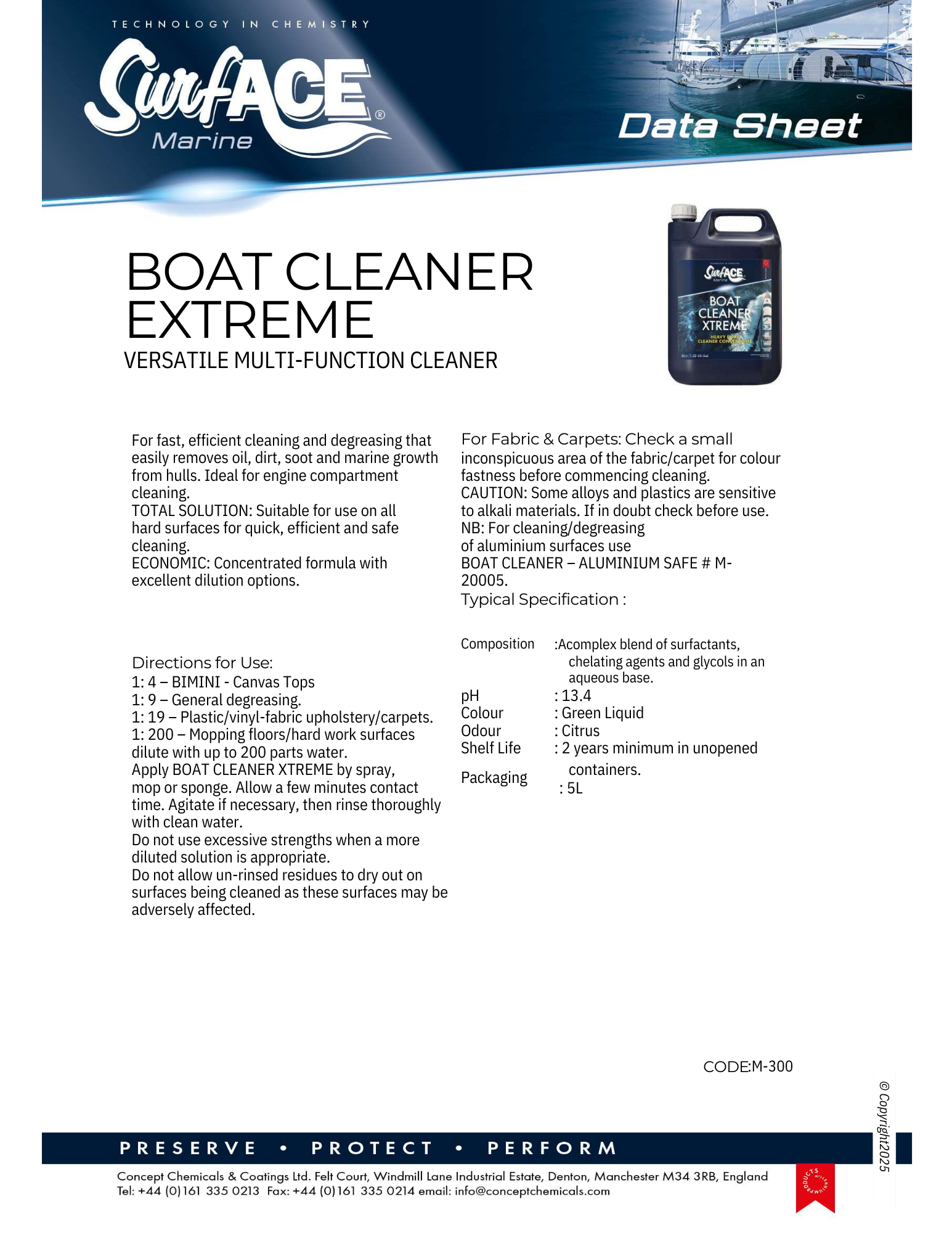 Surf-ACE Marine Boat Cleaner Xtreme