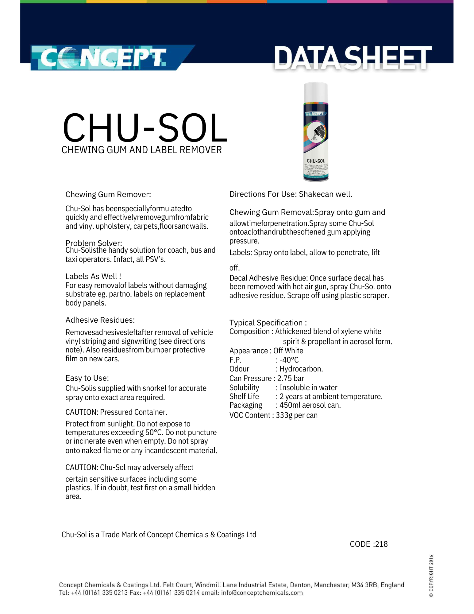 CHU-SOL – Fjerner tyggegummi og etiketter