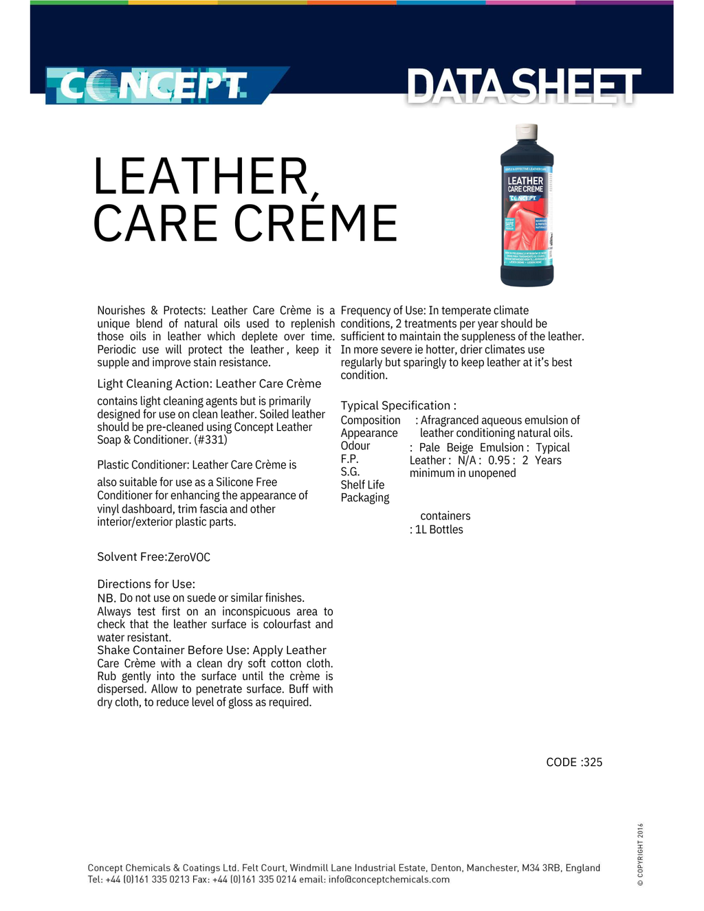 CONCEPT Leather Care Cream