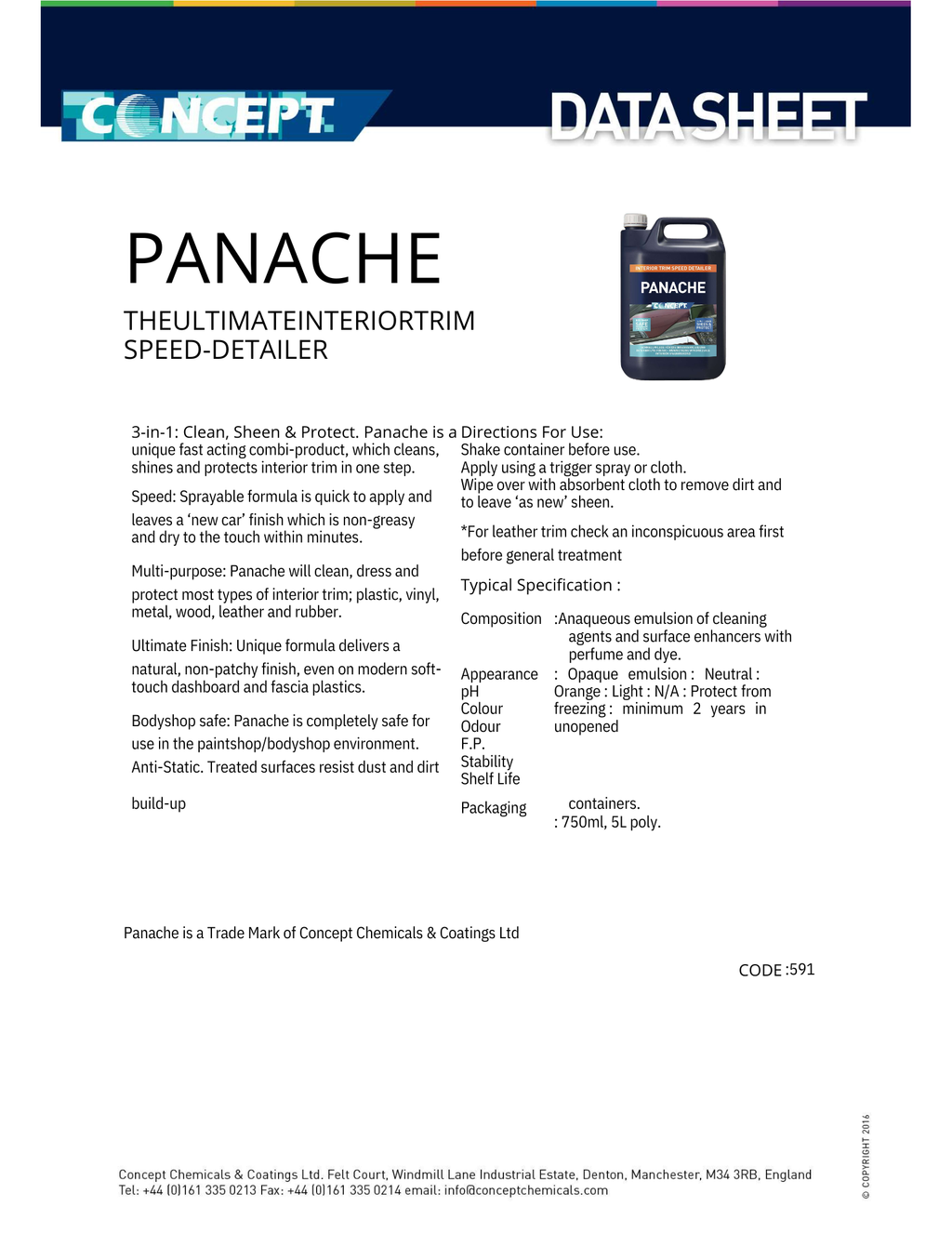 CONCEPT Panache Speed Detailer – Silikonfri interiørdetailer