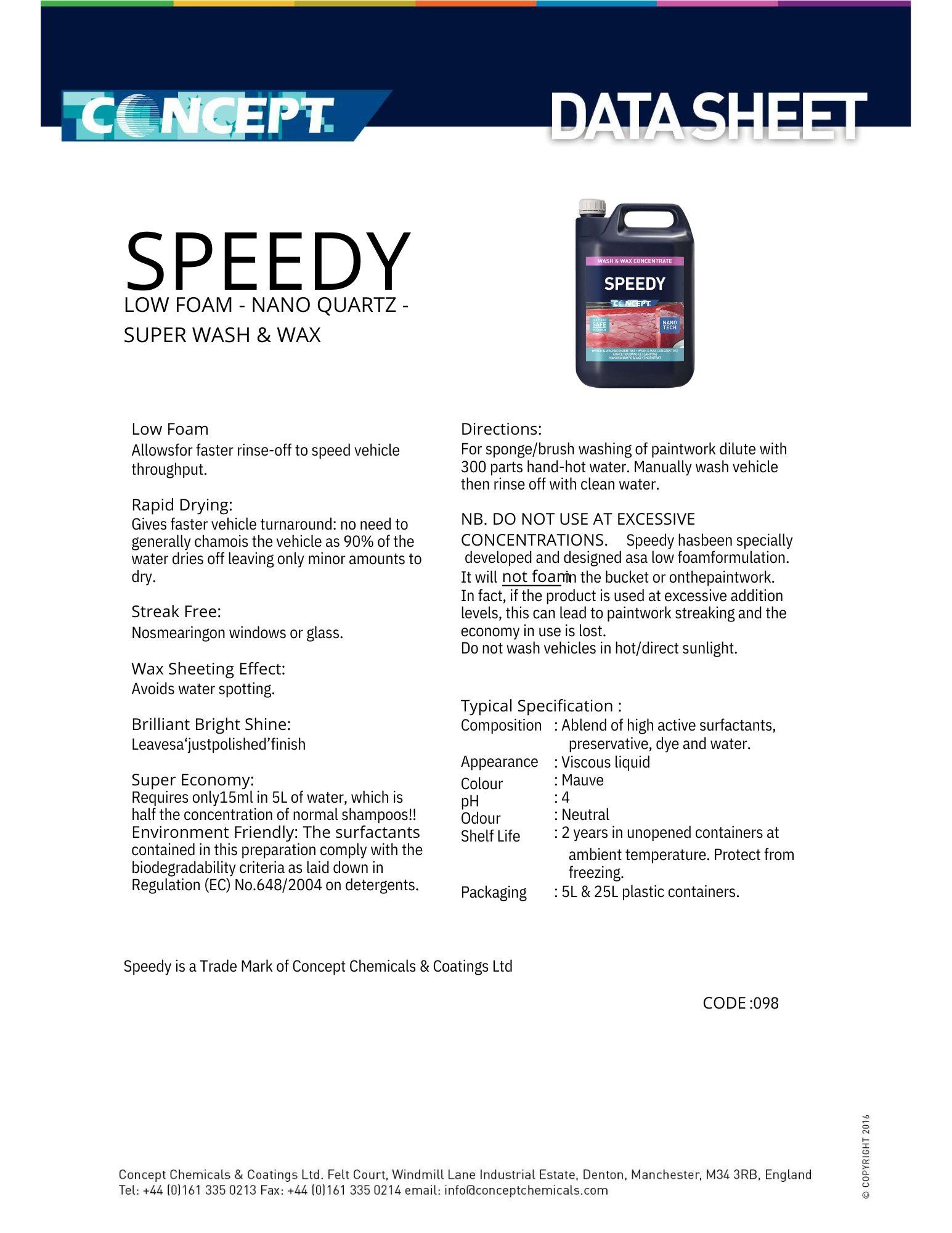 Concept Speedy Nano Wash & Wax