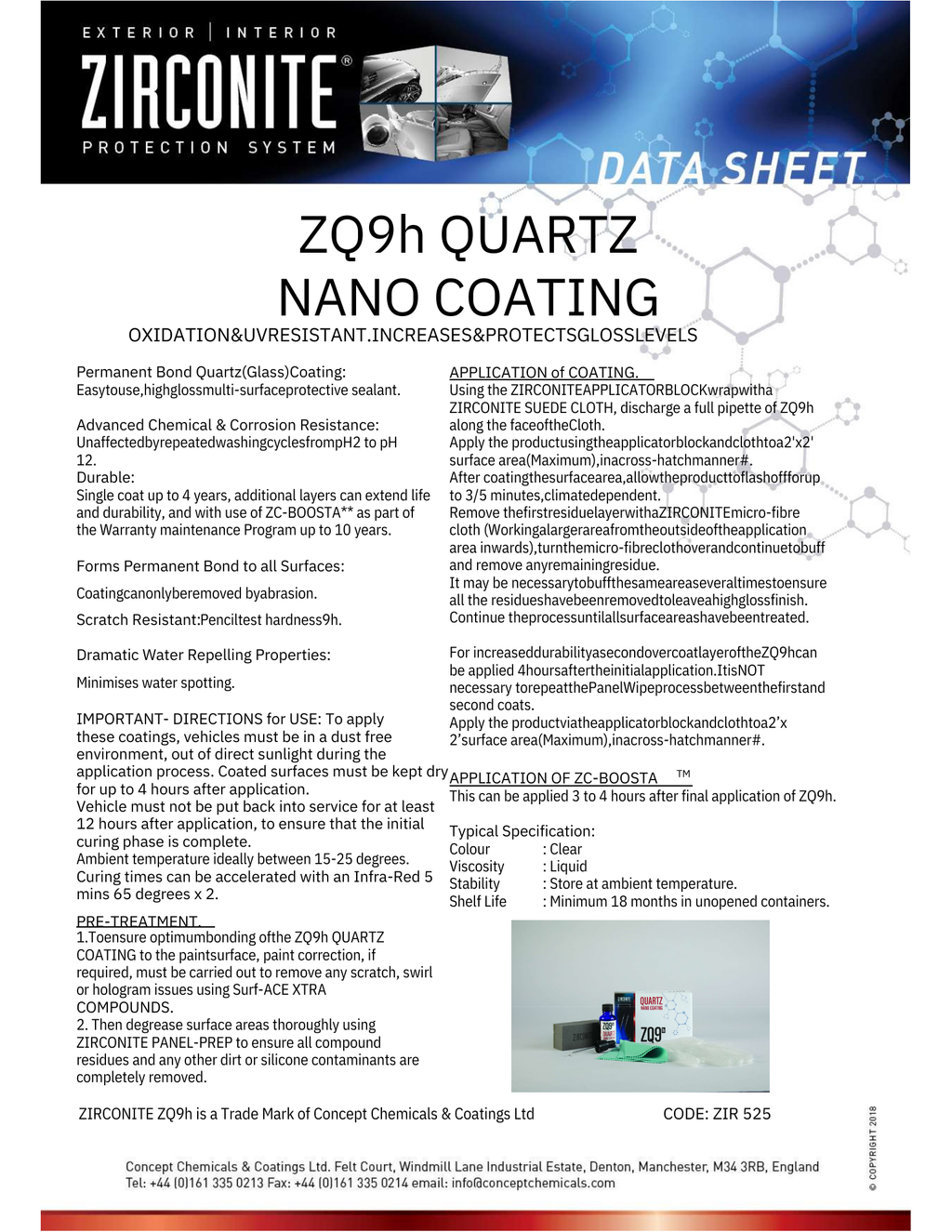 ZQ9H Quartz Nano Coating