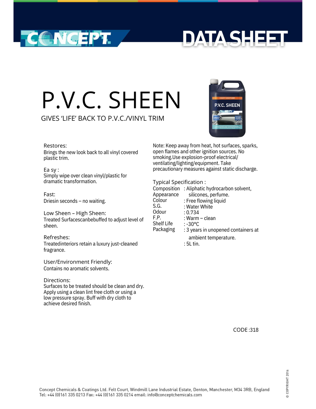 CONCEPT PVC Sheen – Hurtigtørkende PVC- og vinylfornyer