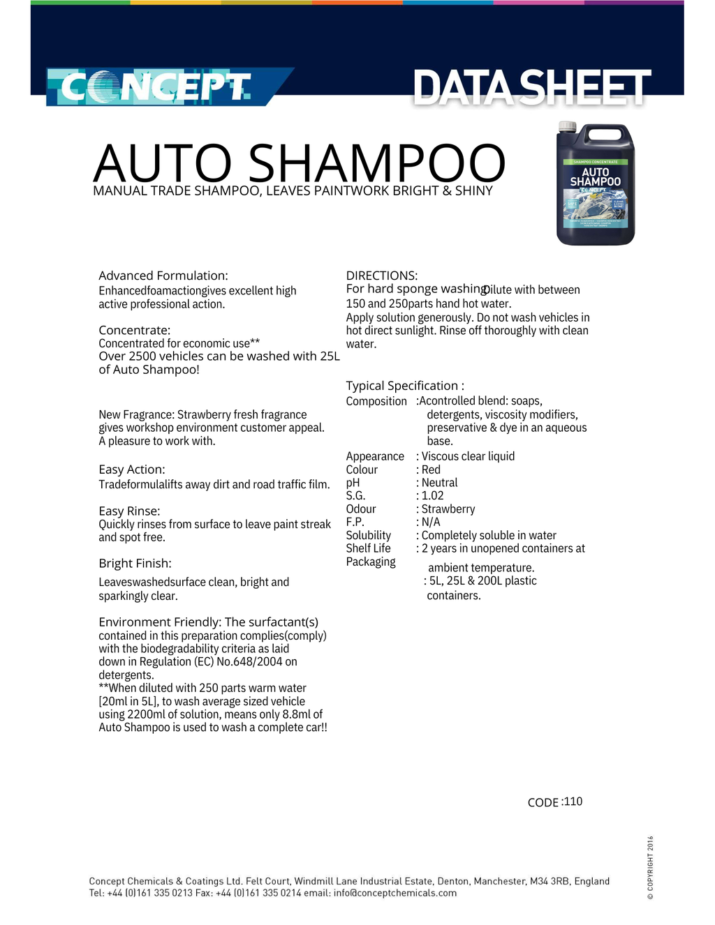 CONCEPT AUTO SHAMPOO – PROFESJONELL BILSHAMPO