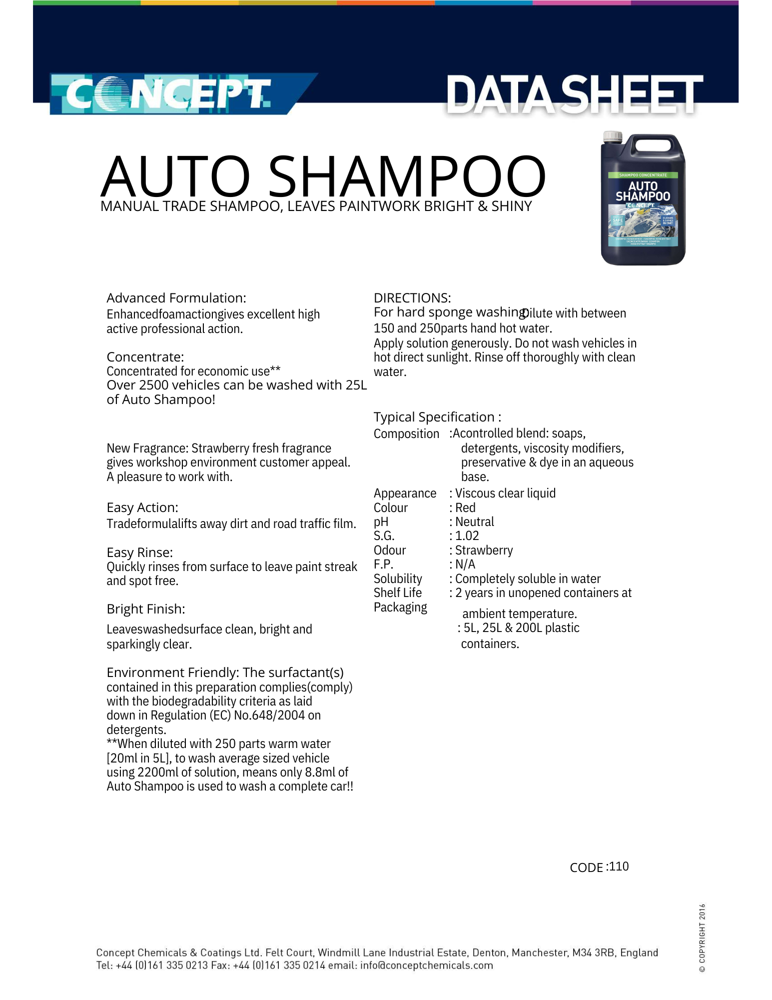 CONCEPT AUTO SHAMPOO – PROFESJONELL BILSHAMPO