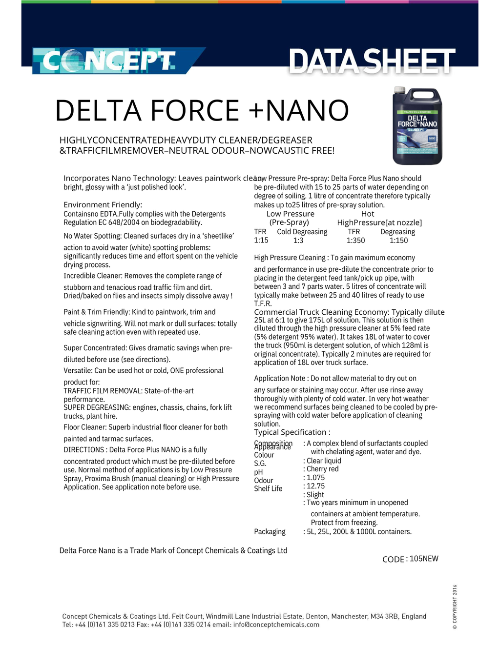 CONCEPT Delta Force + Nano – Premium Traffic Film Remover (TFR)