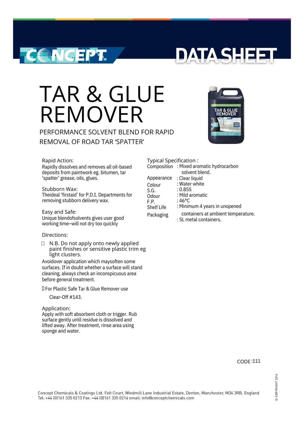 CONCEPT TAR & GLUE REMOVER