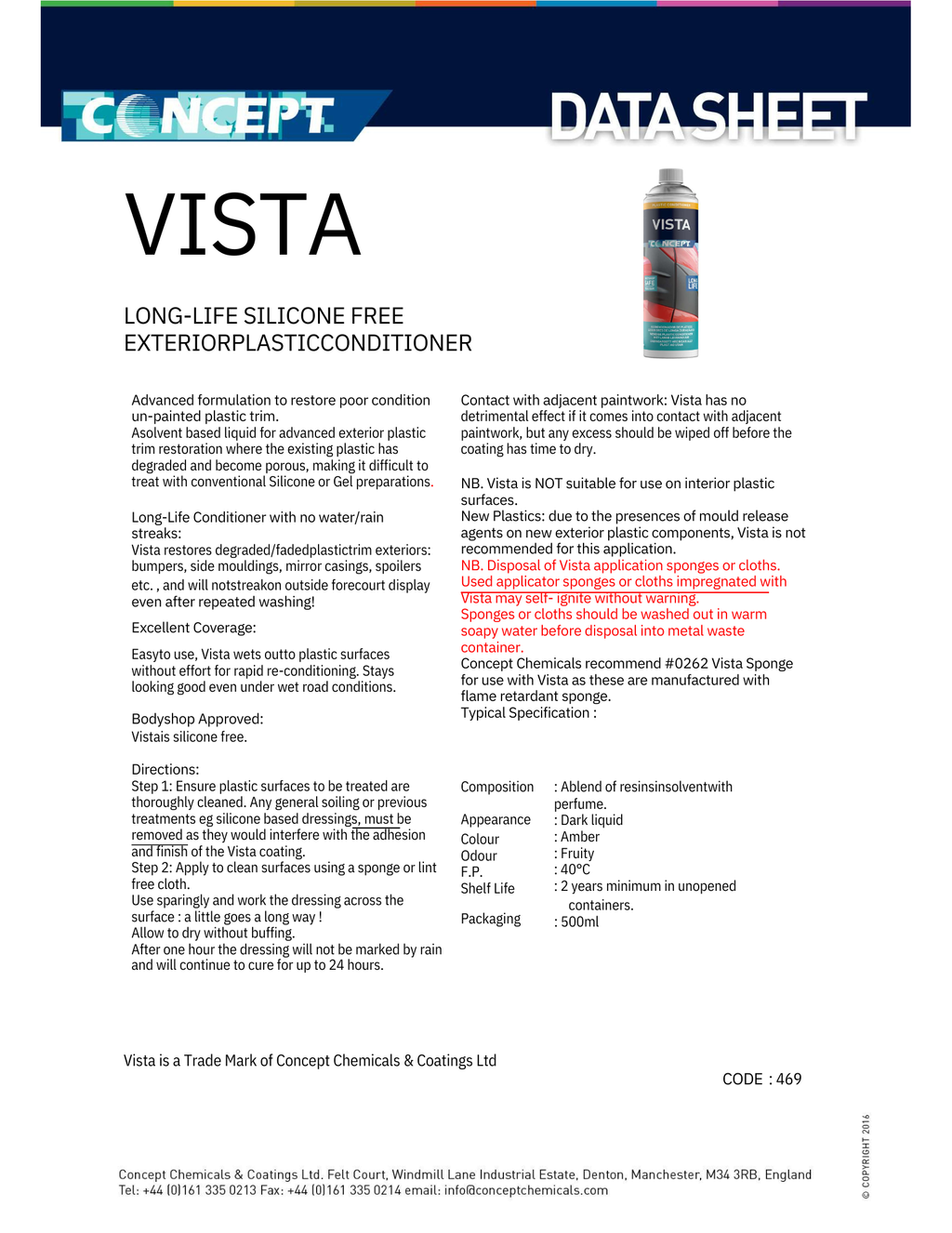 CONCEPT Vista – Langvarig plastfornyer for utvendig bruk