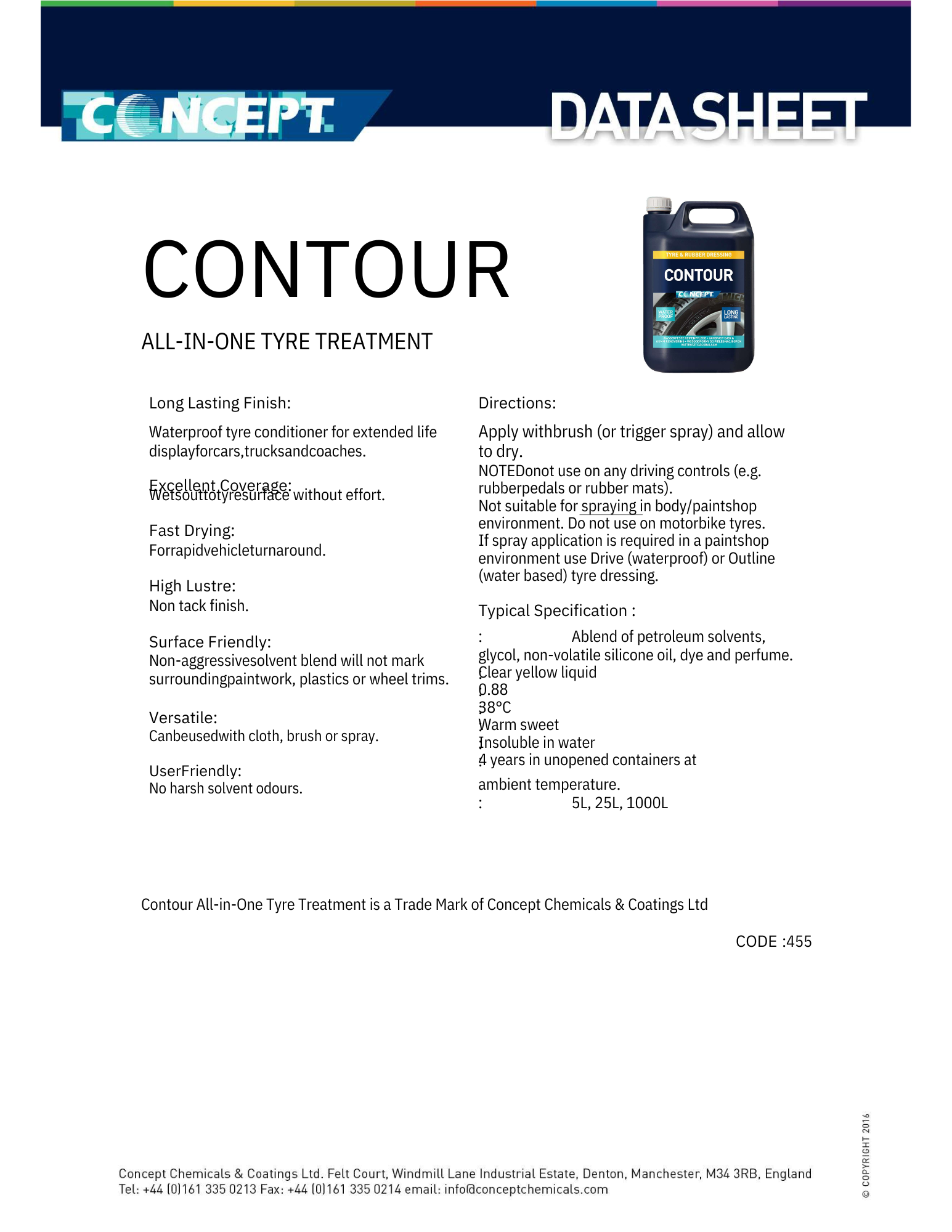 CONCEPT CONTOUR TYRE TREATMENT – DEKKFORNYER
