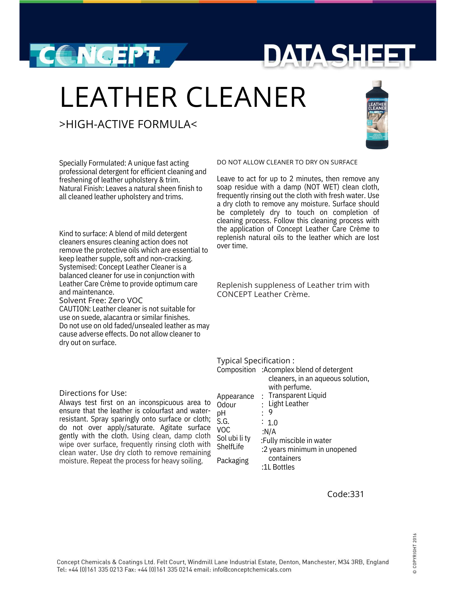 Concept Leather Cleaner